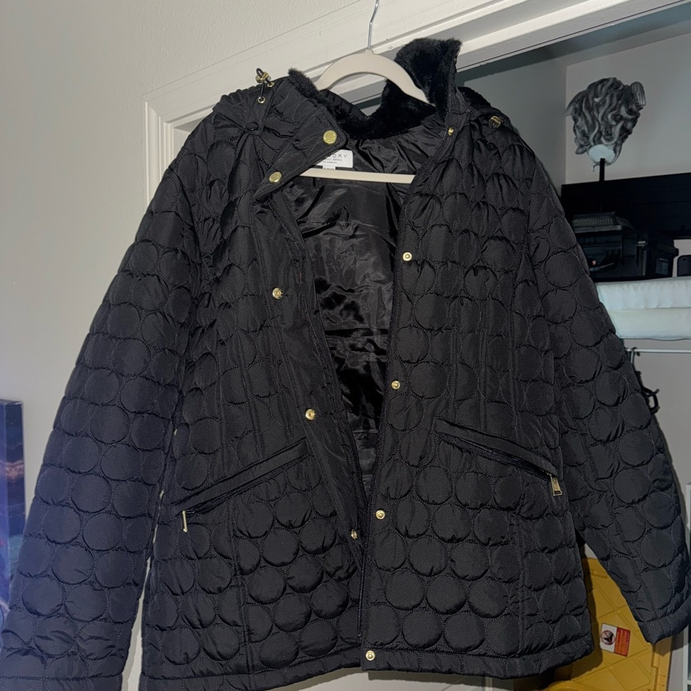 Laundry By Shelli Segal Black Quilted Puffer Jacket
